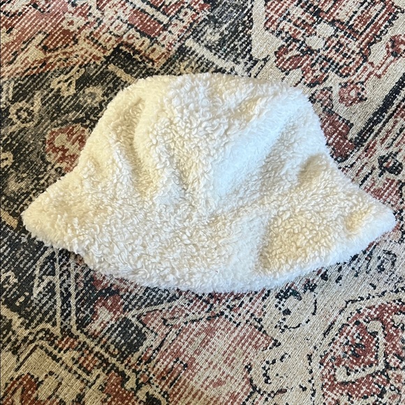 Open Edit White / Off White Faux Fur Bucket Hat OS main image 4